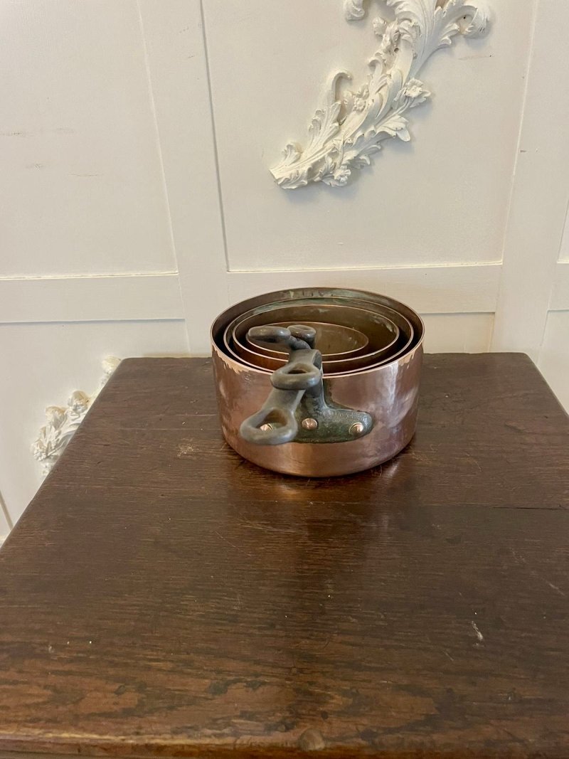 Antique 19th Century French Set of Four Copper Pans - Image 8